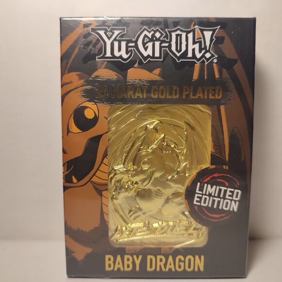 Yugioh Baby Dragon Gold Plated Metal Card Ingot Official Konami Collectible - Picture 1 of 4